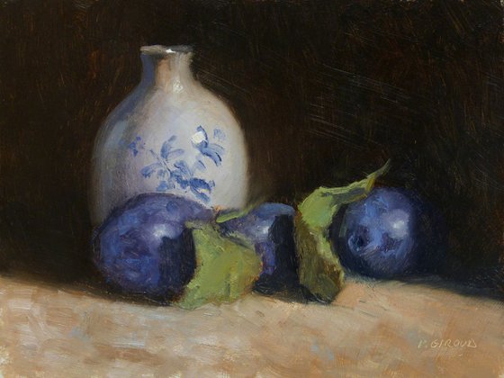 Plums and a Porcelain Vase