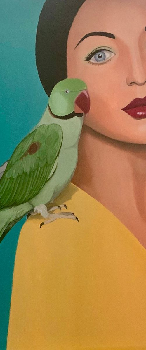 Girl with Parrot by Caroline Millott