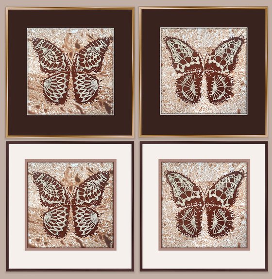 Set of 2 «Caramel Butterflies»
