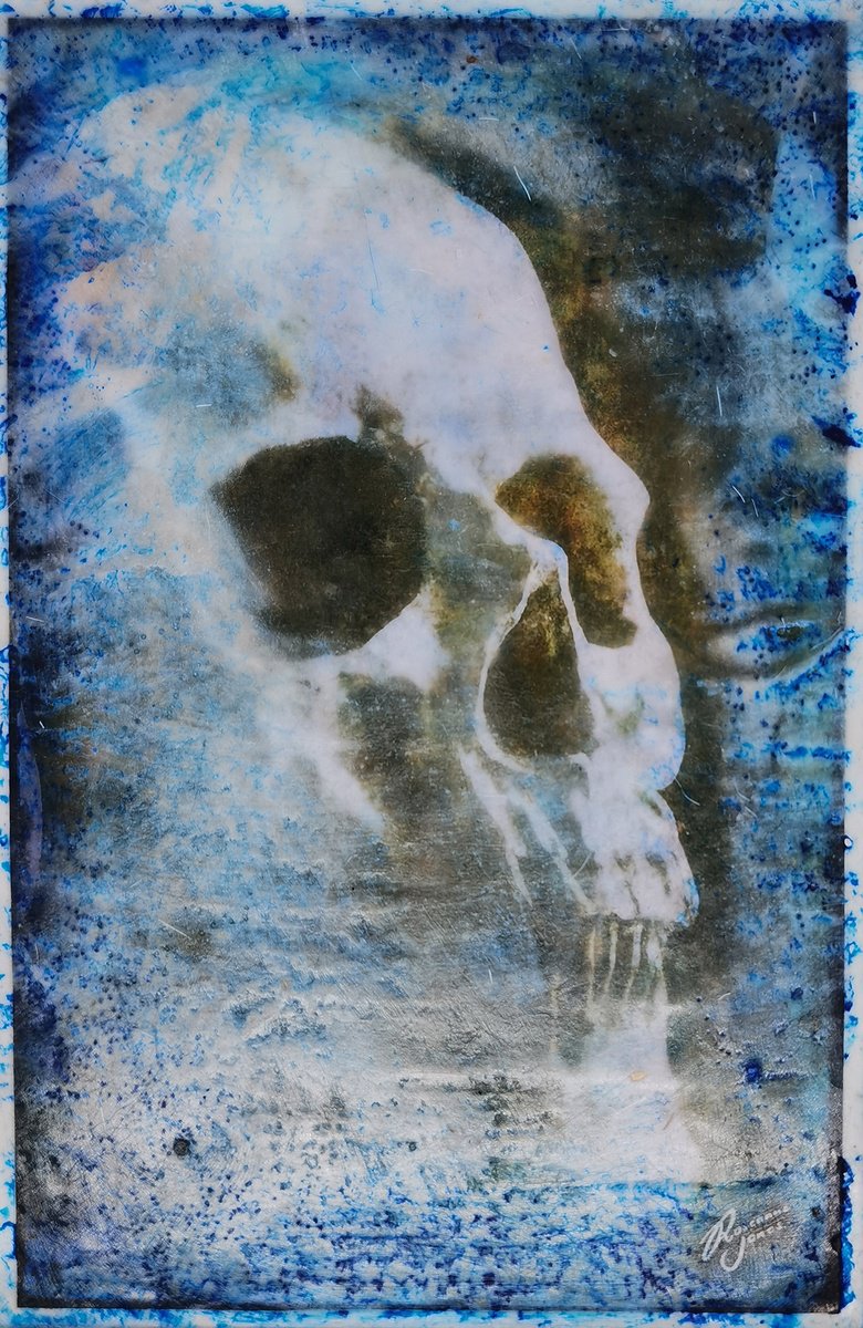 Grim Skull (Colour) by Roseanne Jones