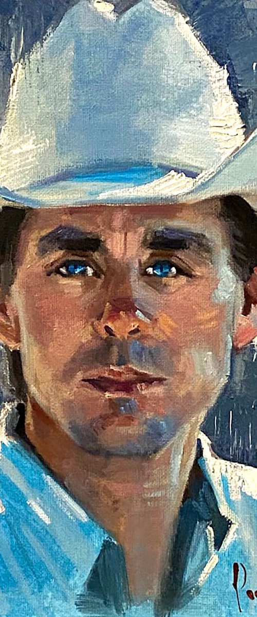 Cowboy with White Hat by Paul Cheng