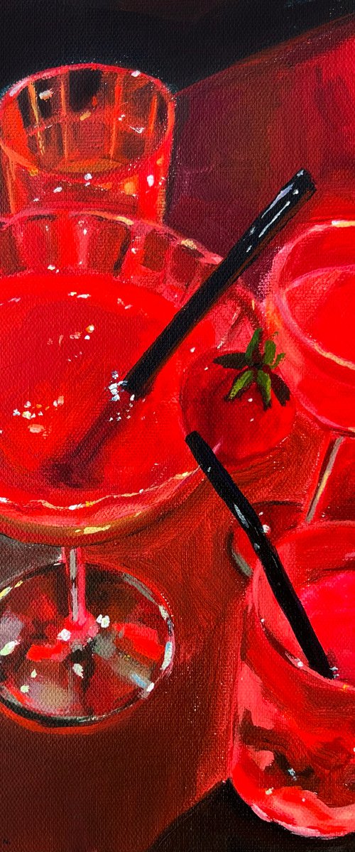 Still Life with Cocktails in Red by Victoria Sukhasyan