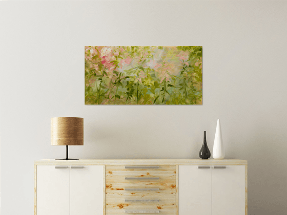 Pastel flowers - Floral abstraction - Oil painting