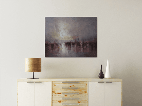 " Harbor of destroyed dreams - Shades Of Deep Madder " SPECIAL PRICE !!! W 90 x H 70 cm