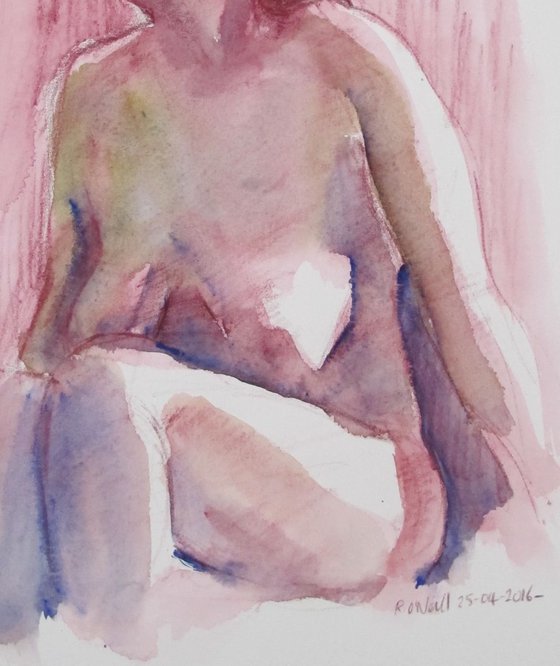 seated female nude