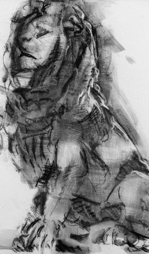 Charcoal drawing on paper by Eugene Segal