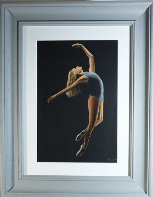 Ballerina Falling Ballet Shoes, Figurative Artwork Framed by Alex Jabore (2018) Perfect Gift by Alex Jabore