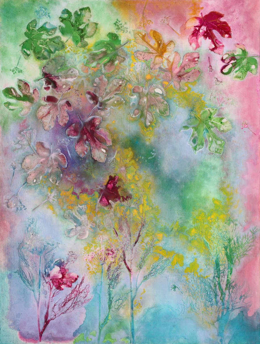 Impressionistic Landscape Painting By Milena Nicosia, 47 X 63", La Memoria Del Colore, Original Artwork