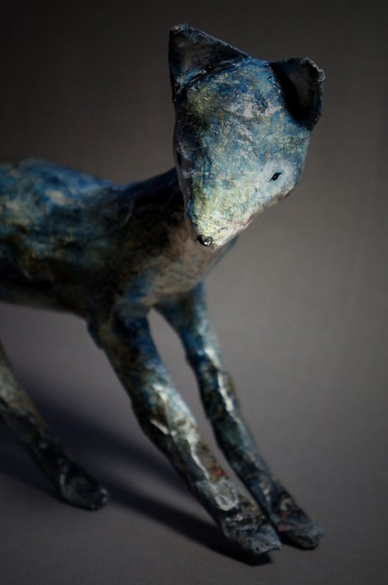Blue Fox Sculpture