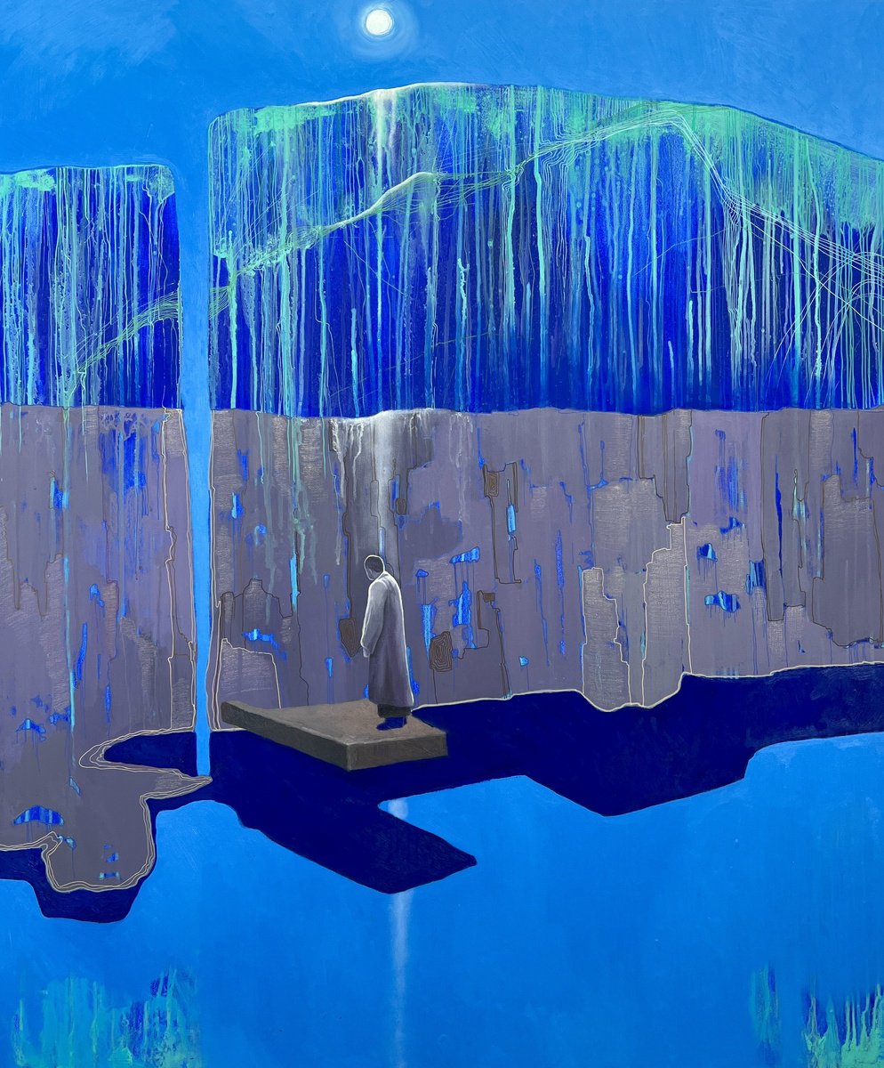 Organic Abstract Oil Painting By Elizaveta Pugacheva, 39 X 47, Starting Point, Original Artwork