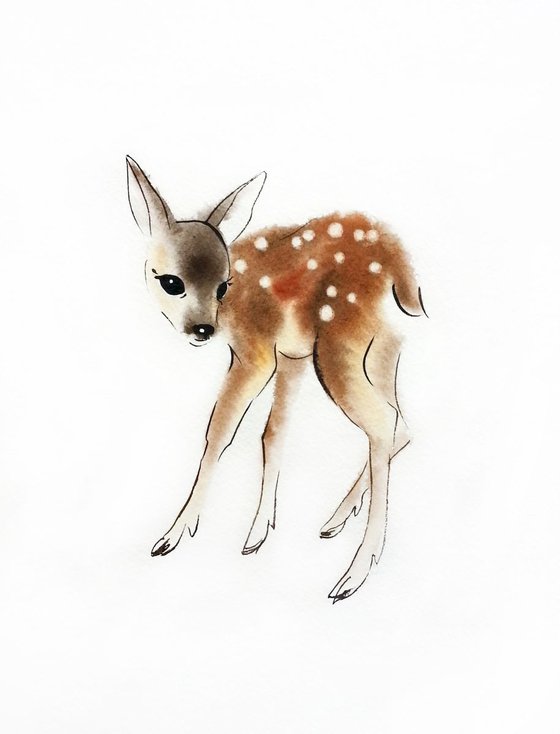 First Wobbly Steps - Fawn Baby Deer