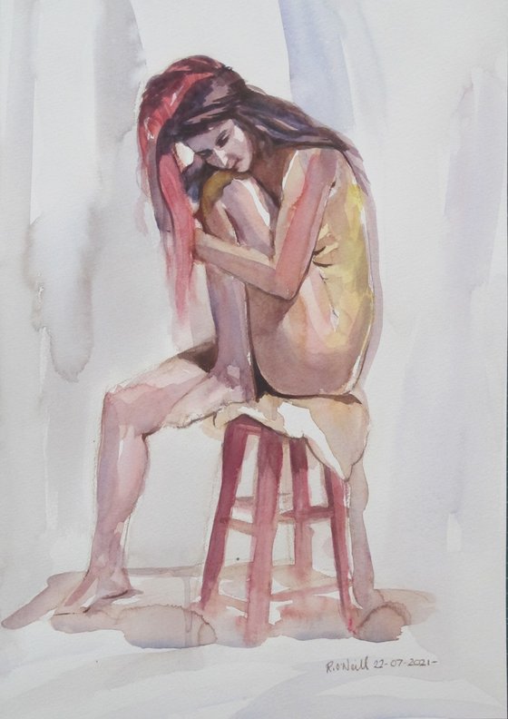 Seated female nude