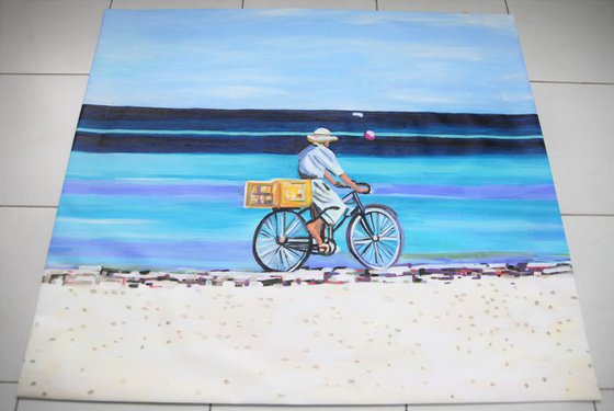 At the beach / 102.5 x 90 x 5 cm