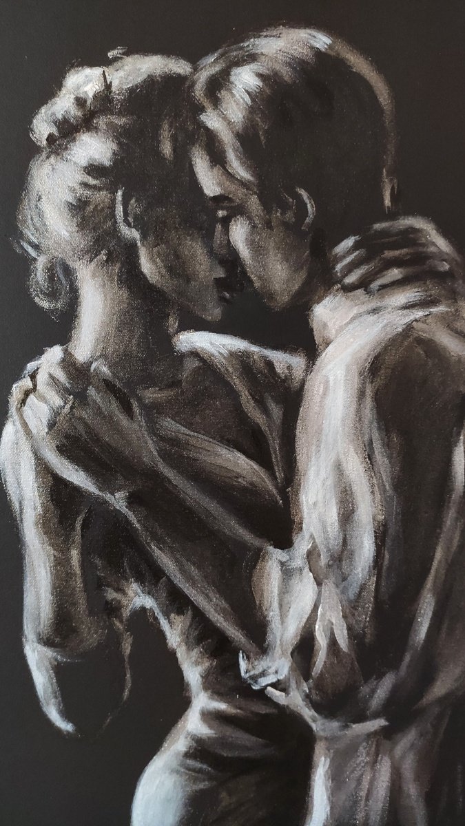 Dancing couple Man and woman by Anastasia Art Line