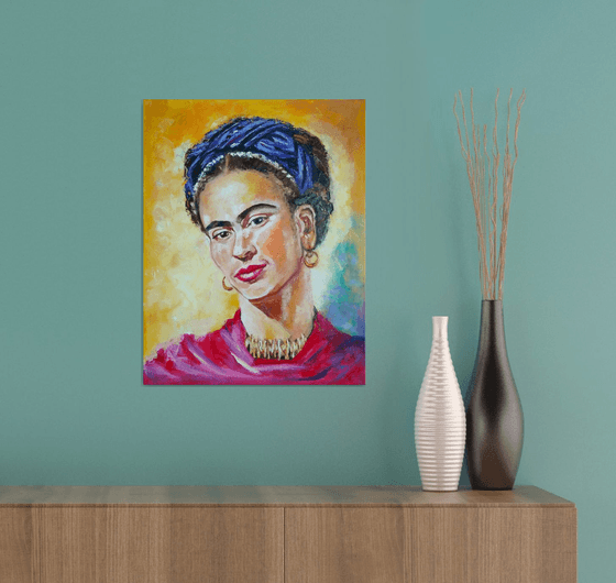 Frida, 35x45 cm, ready to hang.