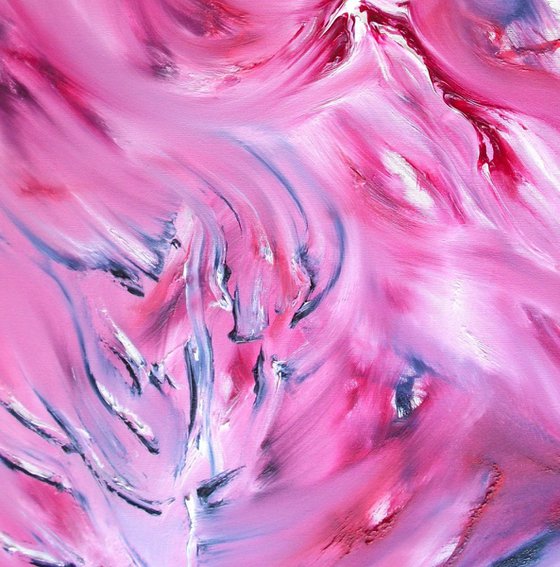 Rose without thorns - 90x60 cm, Original abstract painting, oil on canvas
