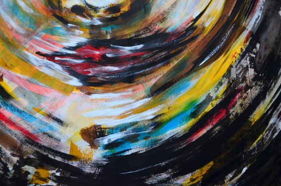 Swirl Face - Large Original Modern Abstract Art Painting Portrait