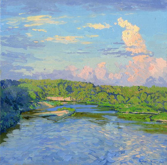 Silent evening in Luh river