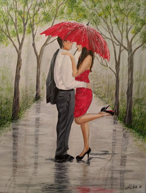 Lover's caught in the rain by Anne-Marie Ellis
