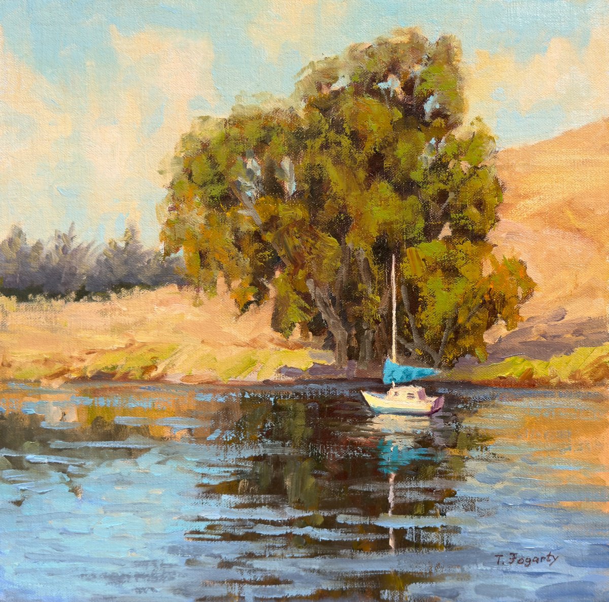 Boat On Tomales Bay by Tatyana Fogarty