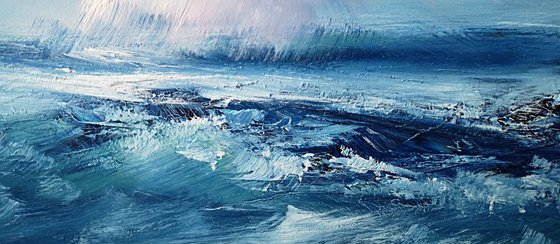 Passing Tempest - Framed Oil, Emotional Art, Seascape