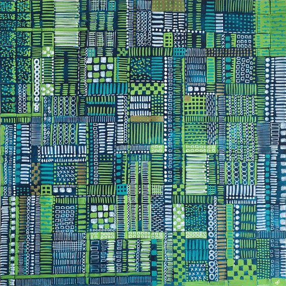 Field Study I - abstract painting on woven paper