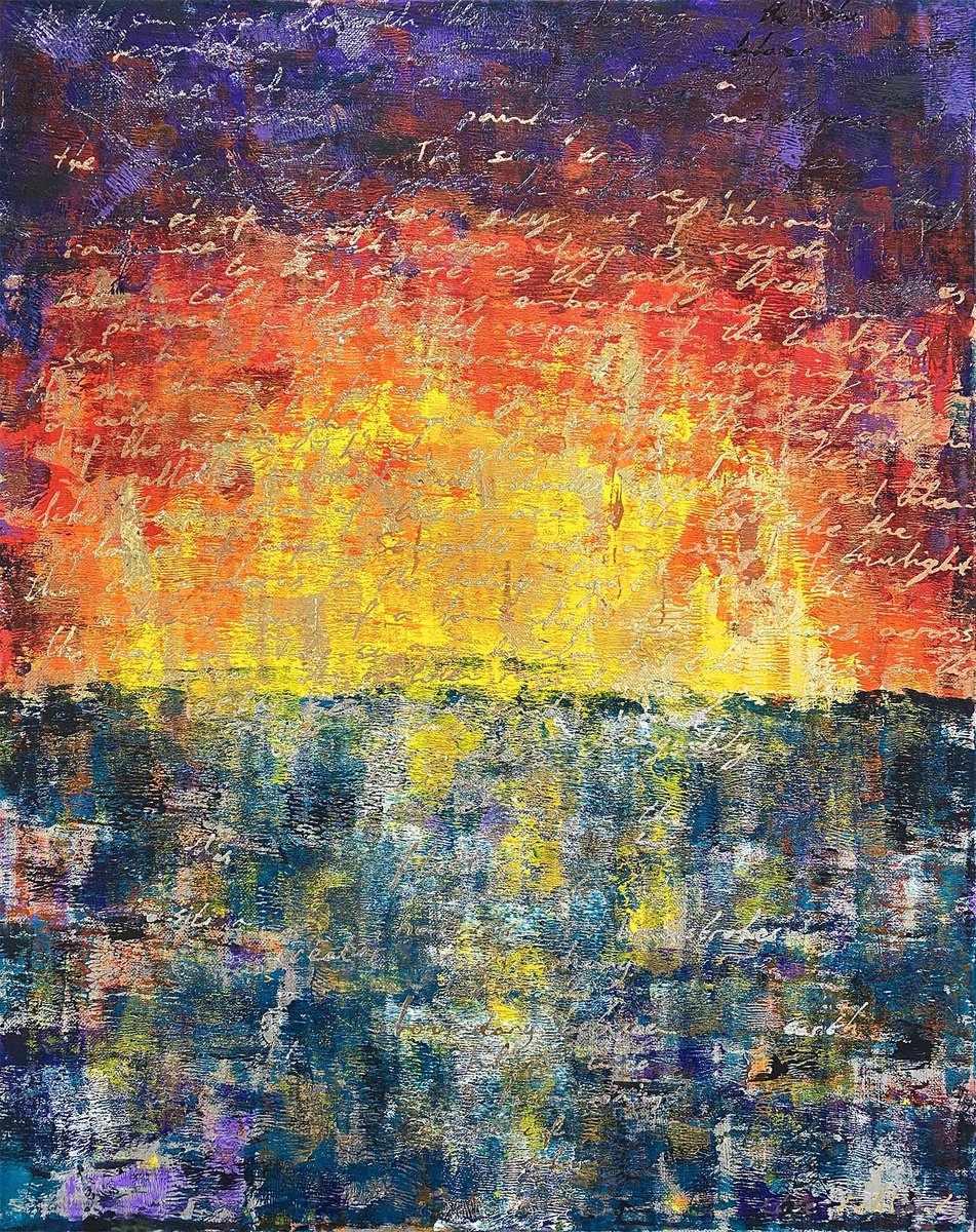 Impressionistic Landscape Acrylic Painting By Elise Eekhout, 17 X 21, Tales Untold 04, Original Artwork