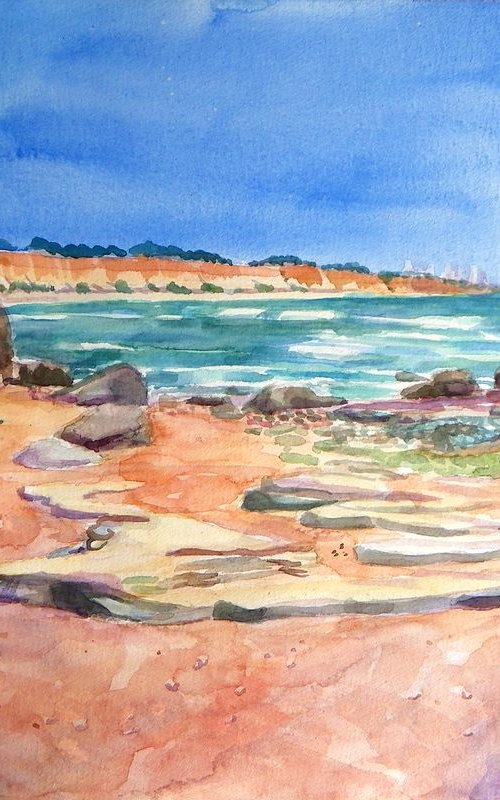 Rocky Beach on the Algarve by Mary Stubberfield