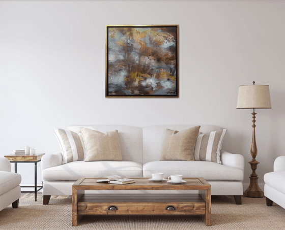 Large Framed Diaphane Painting Mindscape Lightscape Sonata For A Deep Silence By O KLOSKA