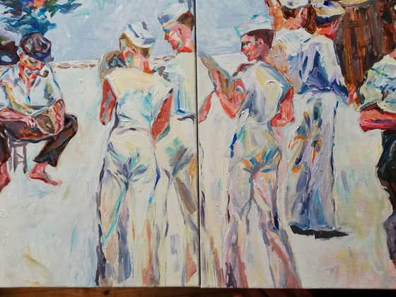 An Adventure Story****Commission for an Artfinder user/ size 3x (25.6 x 51.2 x 1)in= 3 x(65x 130 x 2.54) cm