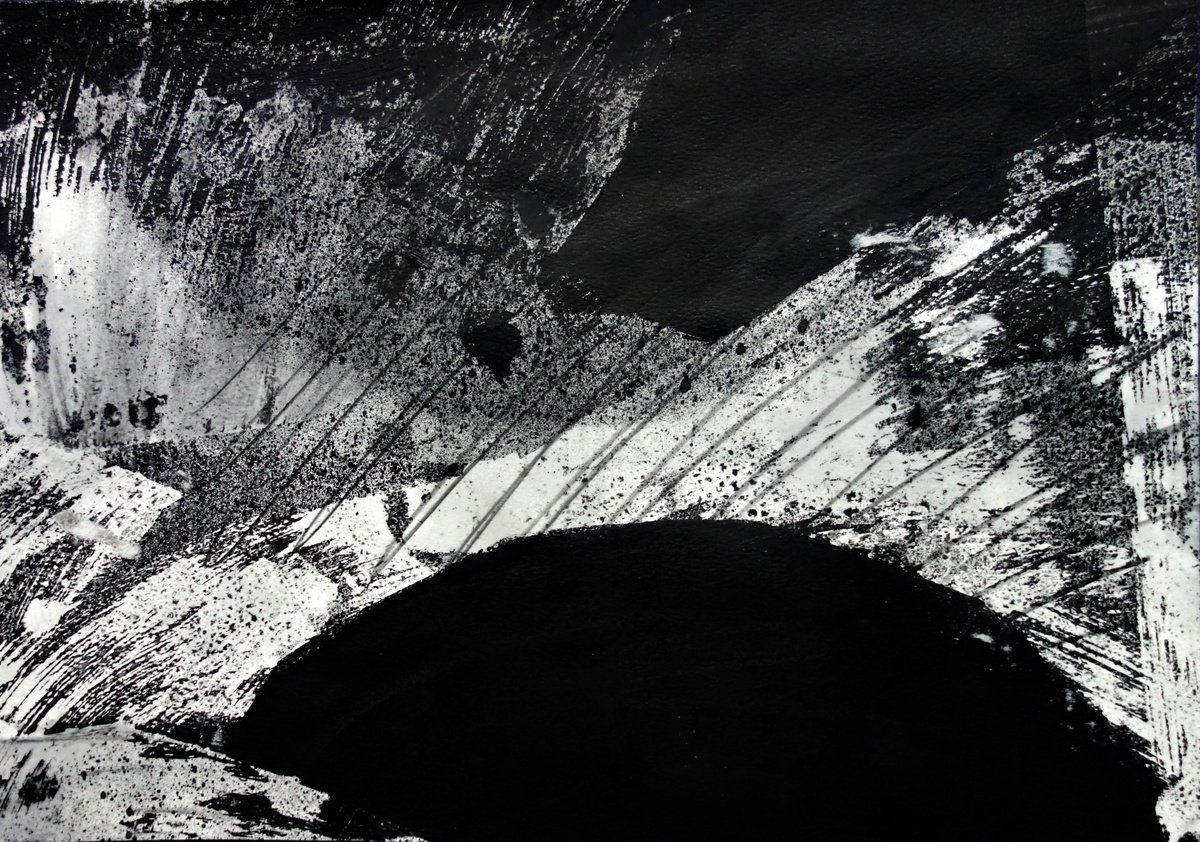 Abstract Landscape Oil Painting By Elizabeth Anne Fox, 17 X 12, Black River 10, Original Artwork