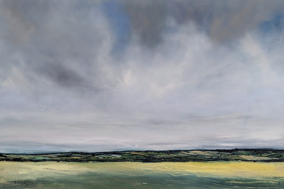 Expressive Landscape Oil Painting By Jo Earl, 36 X 24, Bath View, Original Artwork