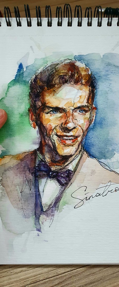 Frank Sinatra Comission portrait from photo by Liubou Sas