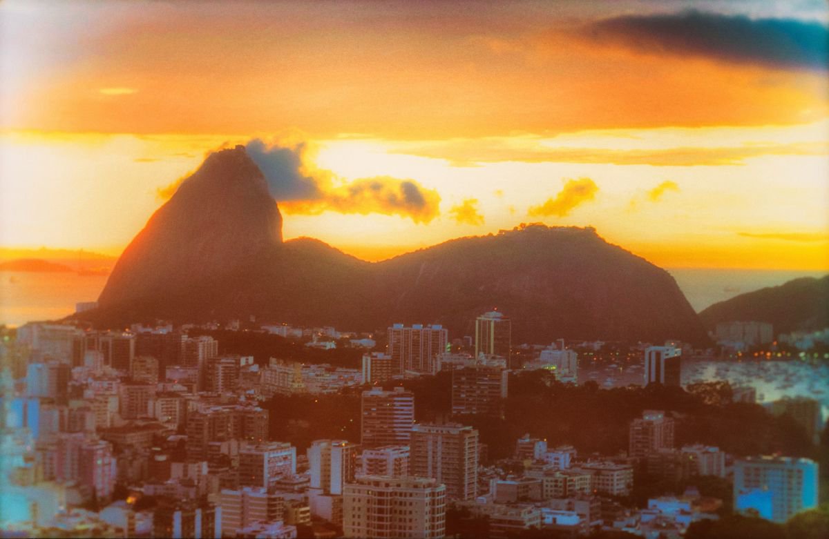 Impressionistic Landscape Photograph By Marc Ehrenbold, 40 X 30", Sugar Loaf Mountain Sunset, Original Artwork