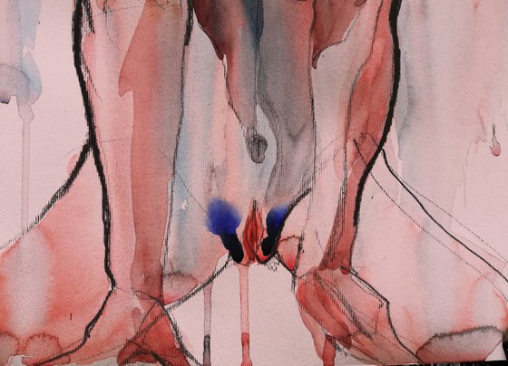 COMMISSION< Watercolour based on erotic sketch