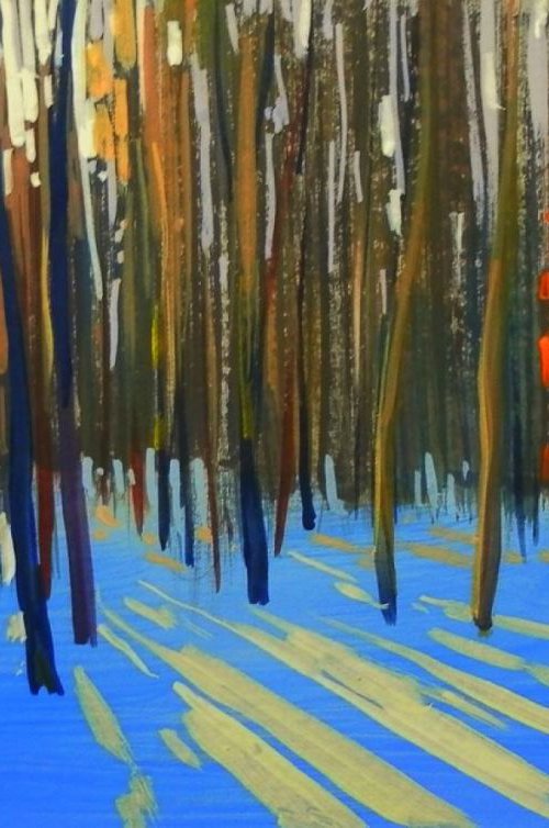 Forest. Original painting 30x18.5 cm by Sergey  Kachin