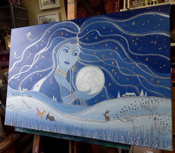 Goddess of Night and the Hare Moon