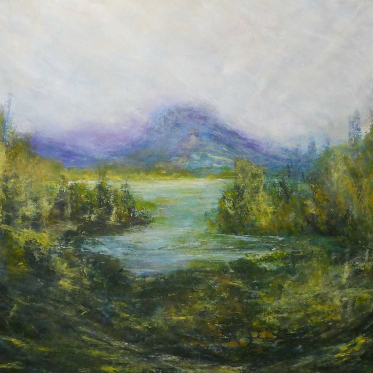  Wooded Autumn Loch By Oconnart, 34 X 34, Artwork For Sale On Artfinder