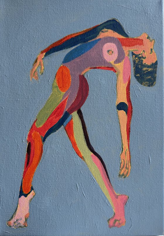 Female nude bending