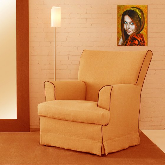 Young woman with the sky in her eyes