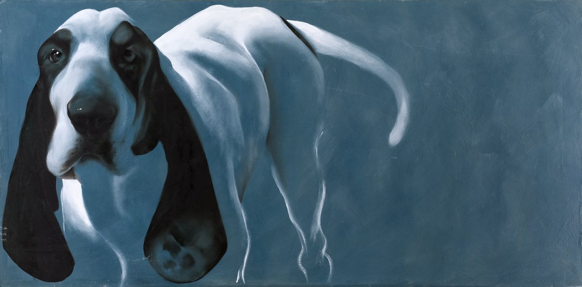 Expressive Animal Oil Painting By Nicoletta Bagatti, 42 X 22", Nobile, Original Artwork