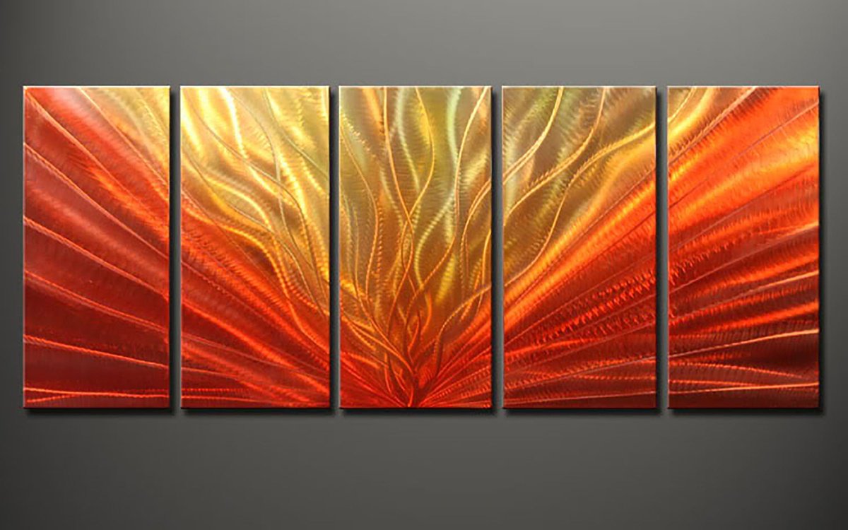 Abstract Painting By Dong Su, 64 X 25, Molten Brilliance, Original Artwork
