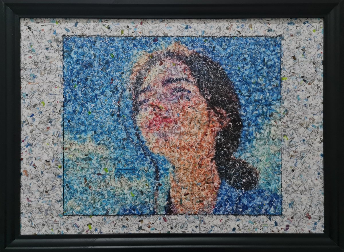 Impressionistic Portrait Collage By Alessio Mazzarulli, 30 X 22, Not Your Doll - 12 (N.674), Original Artwork