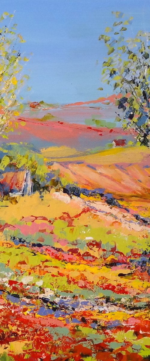 Redfields of poppies by IneLouise Mourick