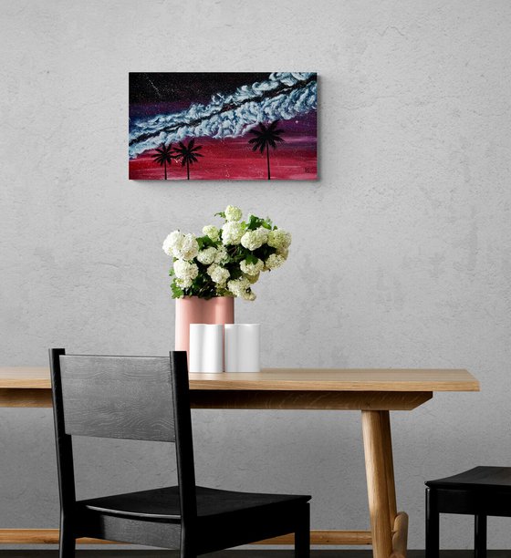 Mystic plum sky with clouds