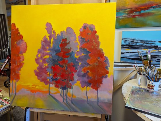 Warm Sunset with Trees.