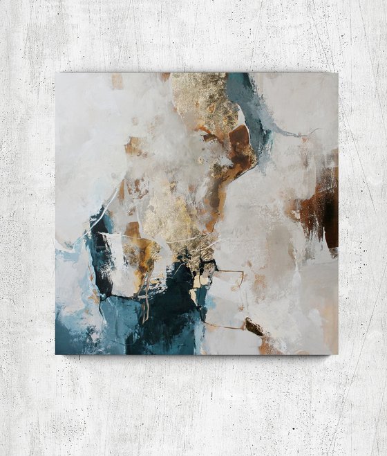 "Sobriety 2" Navy gold abstract acrylic art