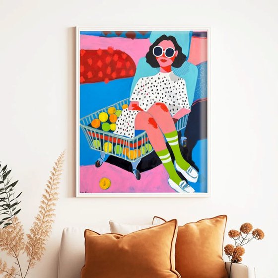 Woman with Shopping Cart