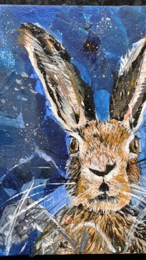 Hare in the moonlight by Fiona Plaisted