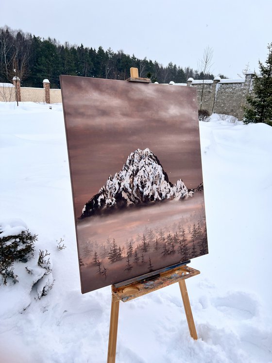 Misty foothills, 80 х 100 cm, oil on canvas